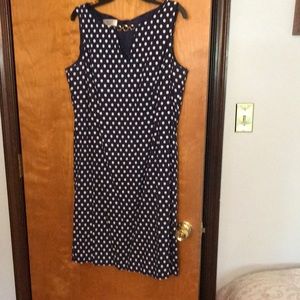 Kasper dress navy polka dot size 14